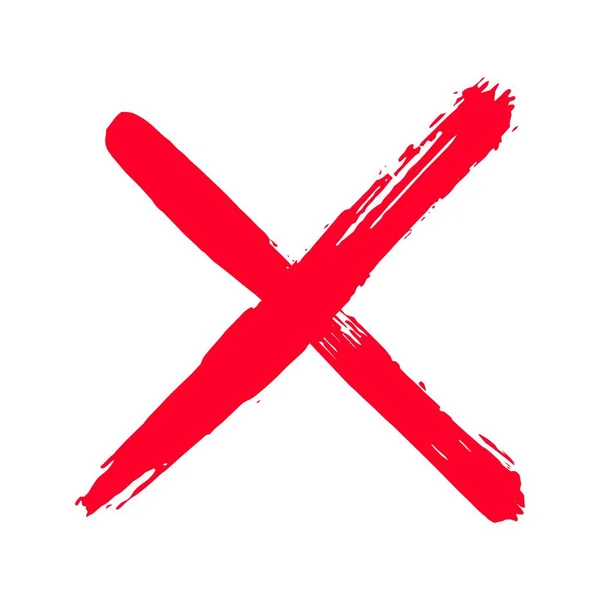 Icono de ilustración de vector de carrera de cepillo cruzado x dibujado a mano. Cruz marca símbolo erróneo diseño gráfico. — Vector de stock