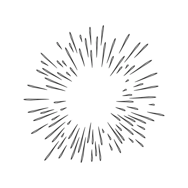 Χειροποίητη απεικόνιση διανυσματικών εκρήξεων Starburst σε λευκό φόντο. — Διανυσματικό Αρχείο