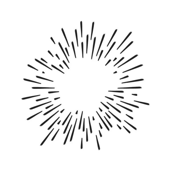 Handgezeichnete Starburst Doodle Explosion Vektor Illustration isoliert auf weißem Hintergrund. — Stockvektor