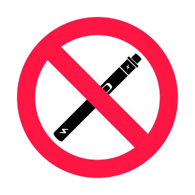 Buhar izi yok. Beyaz arkaplan vektörü illüstrasyonunda kırmızı yasak daire simgesi izole edildi.