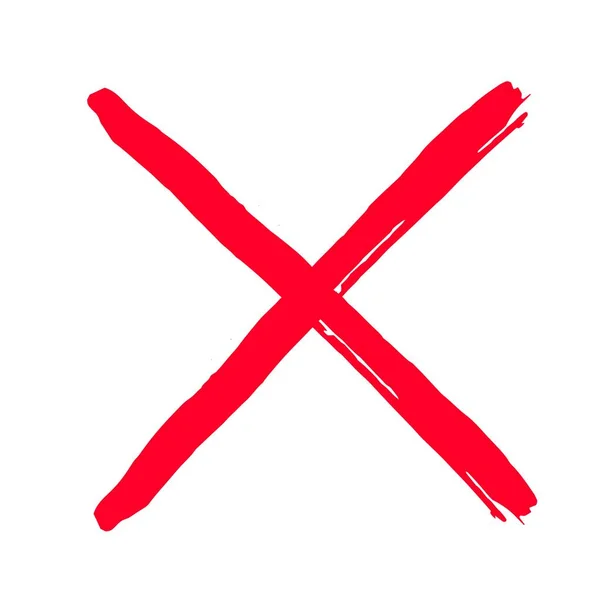Handgezeichnetes Kreuz x Pinselstrich-Vektor-Illustrationssymbol. Kreuzzeichen falsches Symbol grafisches Design. — Stockvektor