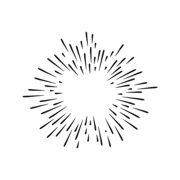 Desenhado à mão starburst doodle explosão vetor ilustração isolado no fundo branco. — Vetor de Stock