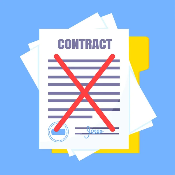 Concepto de negocio de cancelación de contrato. — Vector de stock