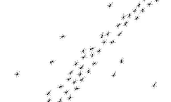 Εργάτης μυρμήγκια διαδρομή γραμμή επίπεδη στυλ σχεδιασμού διανυσματική απεικόνιση απομονώνονται σε λευκό φόντο. — Διανυσματικό Αρχείο