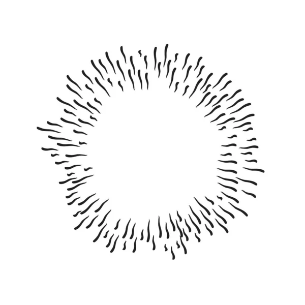 Handgetekende sterburst doodle explosie vector illustratie geïsoleerd op witte achtergrond. — Stockvector