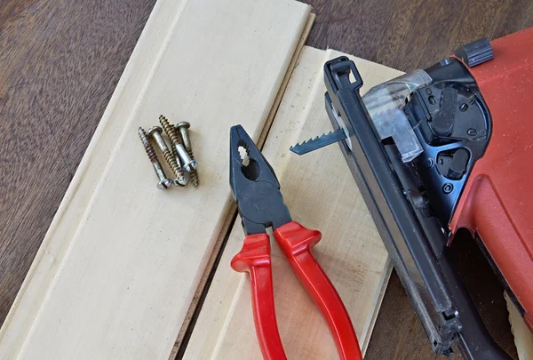 DIY Tools. Jigsaw and Pliers — Stock Photo, Image