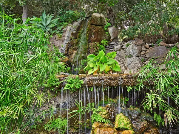 Waterfall and Garden — Stock Photo, Image