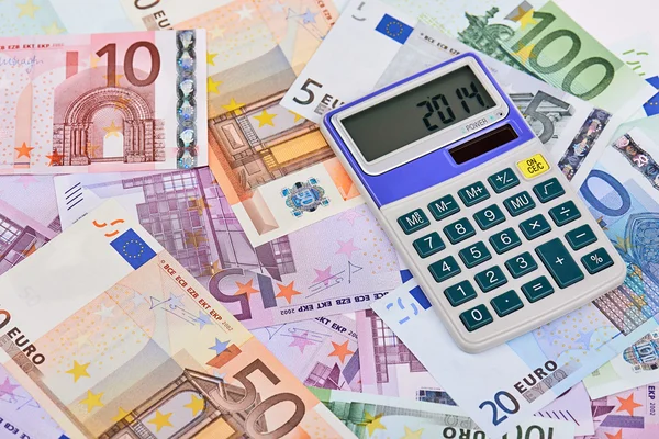 Euro Notes and Calculator — Stock Photo, Image