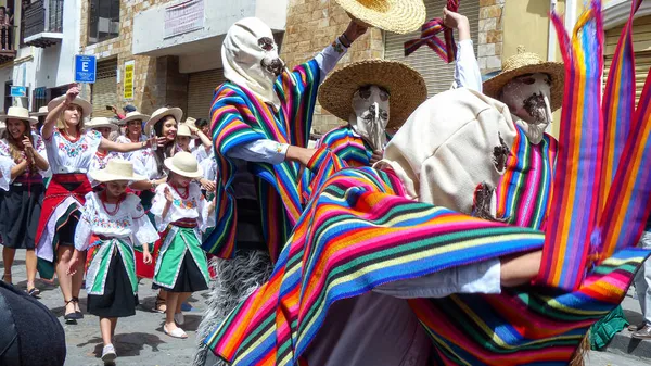 Cuenca Ecuador Δεκεμβρίου 2019 Χριστουγεννιάτικη Παρέλαση Pase Del Nino Viajero — Φωτογραφία Αρχείου