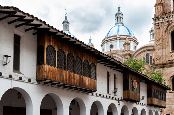 Вид Куполи Нового Собору Або Catedral Inmaculada Concepcin Cuenca Старі — стокове фото