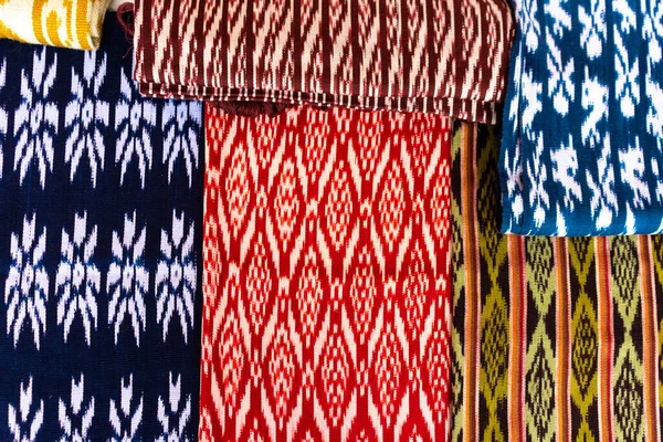 Scarves Macanas Market Traditional Handcraft Design Gualaceo Canton Azuay Province — Stock Photo, Image