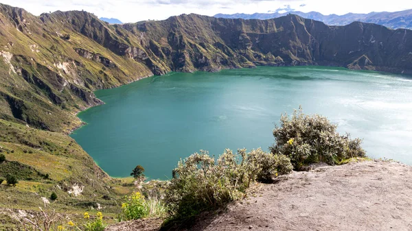 Lake Quilotoa Water Filled Caldera Eponymous Volcano Quilotoa Cotopaxi Province — Foto de Stock
