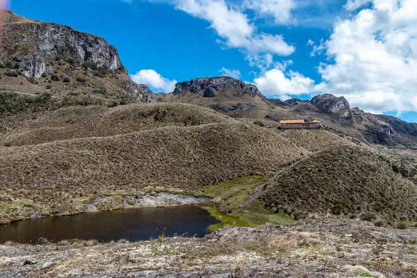 Parque Nacional Cajas Vista Panorámica Zona Recreativa Lago Toreadora Edificio —  Fotos de Stock