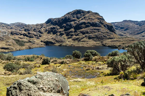 Cajas National Park Toreadora Lake Mountain Landscape Ecuador Close City —  Fotos de Stock