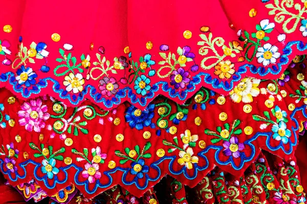 Close Skirt Traditional Design Cuenca City Azuay Province Ecuador Embroidered —  Fotos de Stock