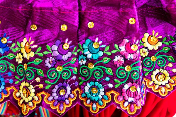 Close Skirt Traditional Design Cuenca City Azuay Province Ecuador Embroidered — Fotografia de Stock