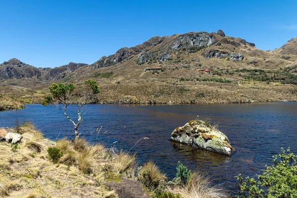 Cajas National Park Toreadora Lake Mountain Landscape Ecuador Close City — Stok fotoğraf