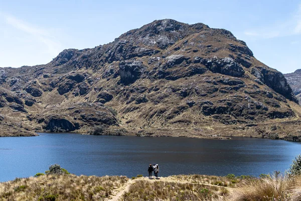Turistler Deniz Seviyesinden 3900 Metre Yükseklikteki Cajas Ulusal Parkı Ndaki — Stok fotoğraf