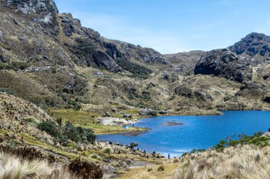 El Cajas Ulusal Parkı, Toreadora Gölü. Dağ manzarası. Ekvador