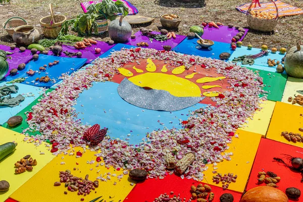 Σταυρός Των Άνδεων Chakana Τελετή Προς Τιμήν Της Pachamama Μητέρα — Φωτογραφία Αρχείου