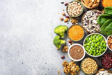 Vegan protein kaynağı üst görünümü.