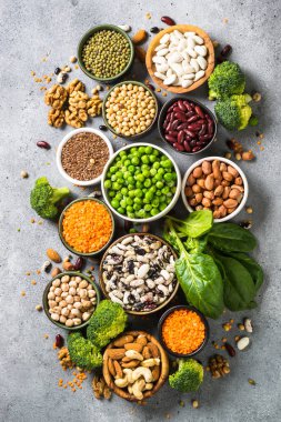 Vegan protein kaynağı üst görünümü.