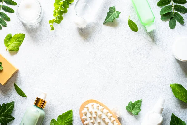 Natural Cosmetics Concept Skin Care Product Cream Serum Soap Mask — Stok Foto