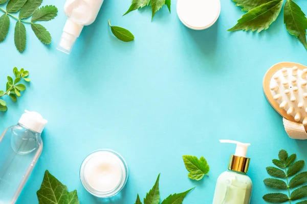 Natural Cosmetics Concept Skin Care Product Cream Serum Soap Mask — ストック写真