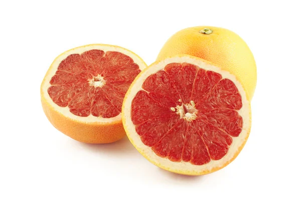 Grapefruit and two halves — Stock Photo, Image