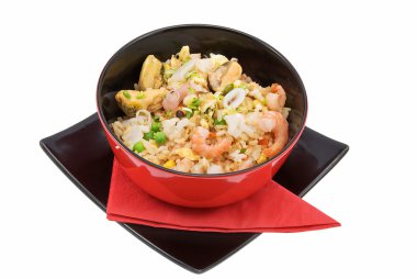 pirinç ve deniz ürünleri