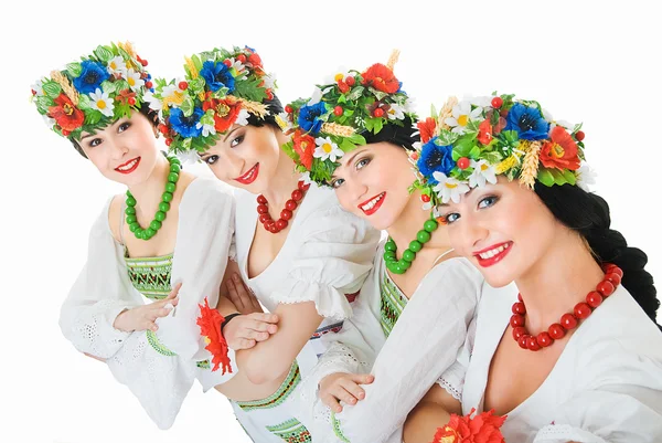 Четыре украинских танцора — стоковое фото