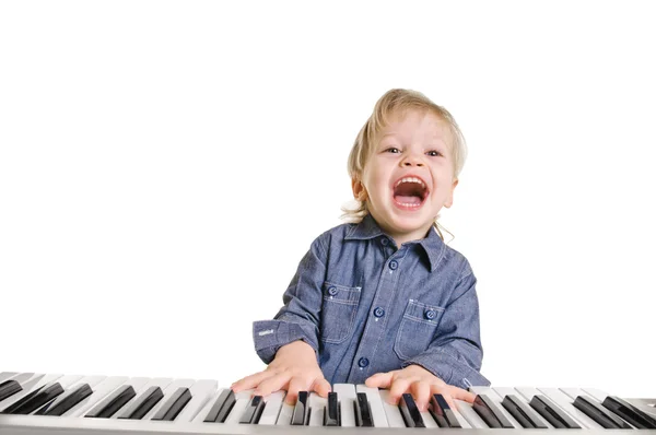 Pequeno músico. — Fotografia de Stock