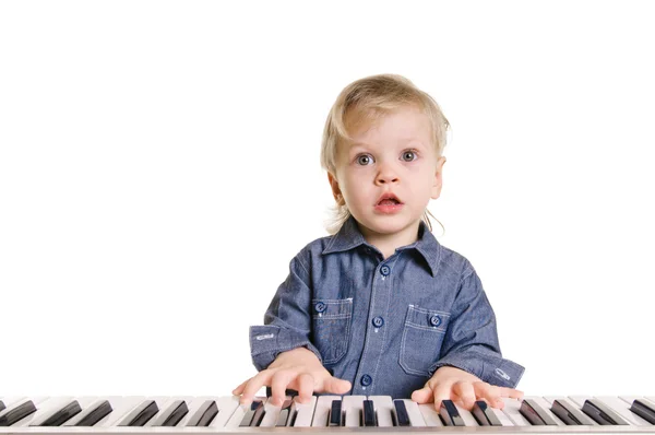 Pequeno músico. — Fotografia de Stock