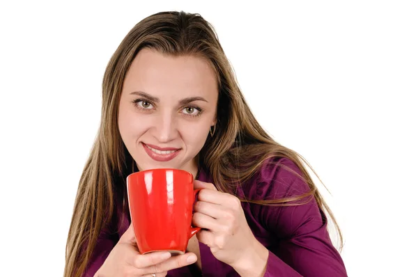 Žena s cup — Stock fotografie
