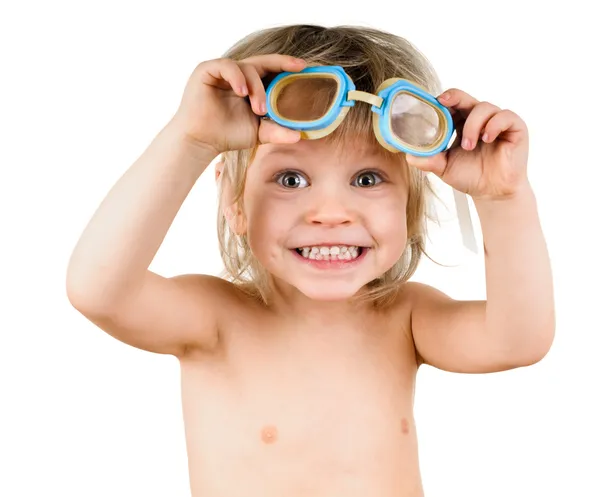 Jongen in glazen — Stockfoto