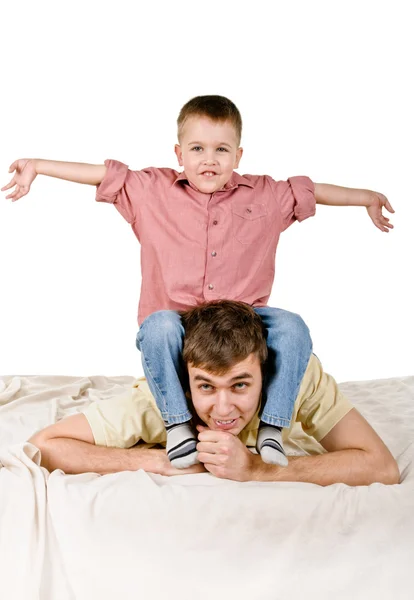 Szczęśliwy ojciec i syn — Zdjęcie stockowe