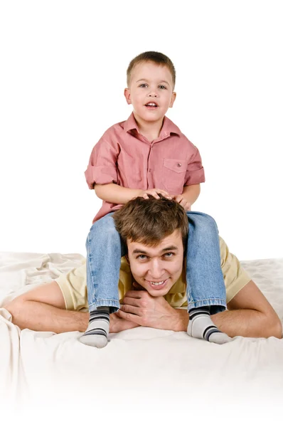 Gelukkige vader en zoon — Stockfoto