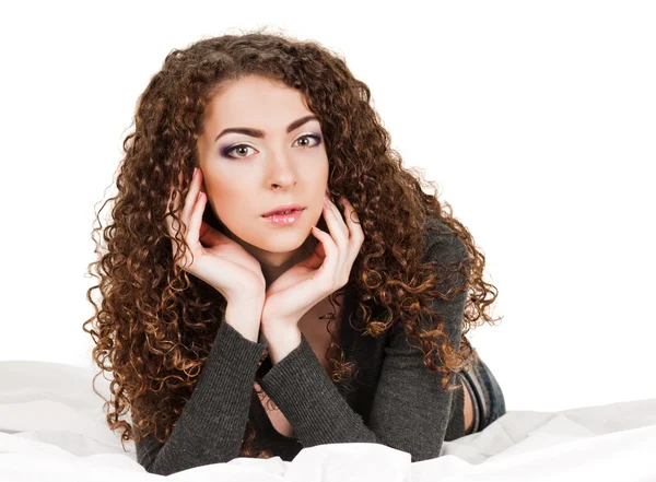 Curly woman — Stock Photo, Image