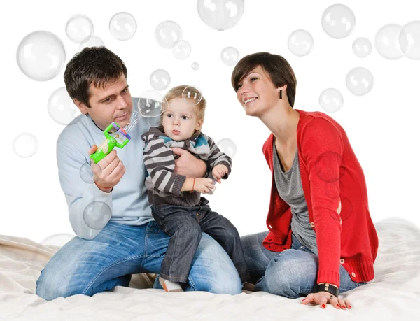 Play with soap bubble — Stock Photo, Image