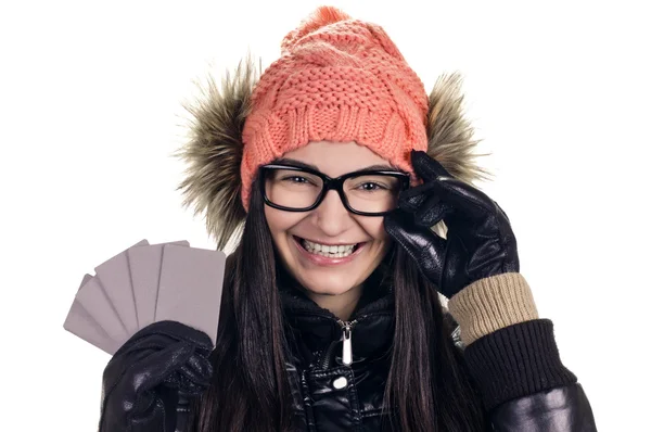 Stylish girl with credit card — Stock Photo, Image