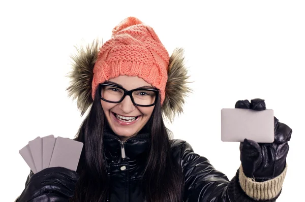 Fille élégante avec carte de crédit — Photo