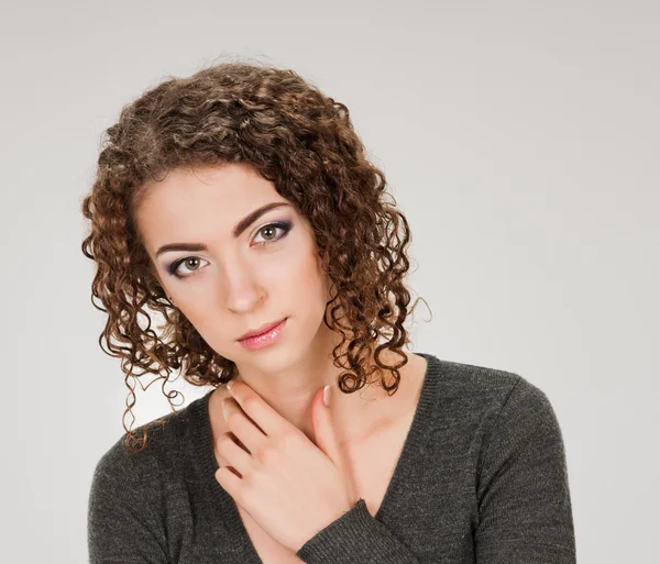 Mujer rizada — Foto de Stock