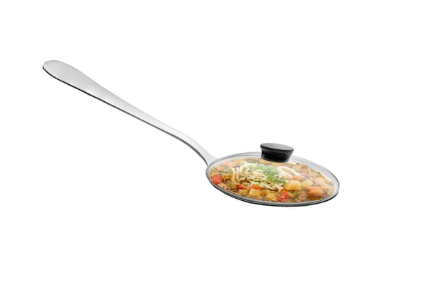 Lagman in lepel met deksel — Stockfoto