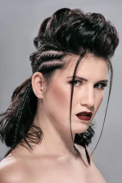 Woman with braid hairstyle — Stock Photo, Image