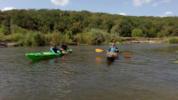 Seversky Donets Ukraine July 2021 Three Male Sportsmen Training Perform — Stock Video