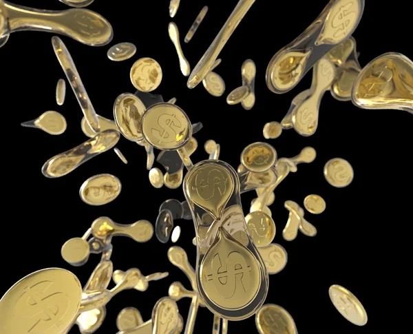 Dělení mince jako biologické buňky — Stock fotografie