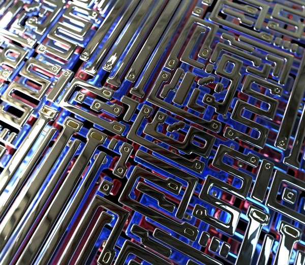 Abstracte circuit binnen microchip — Stockfoto