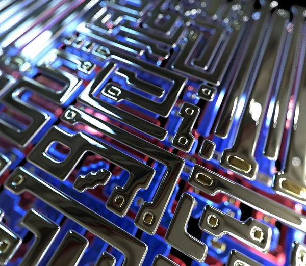 Abstract circuit inside microchip — Stock Photo, Image