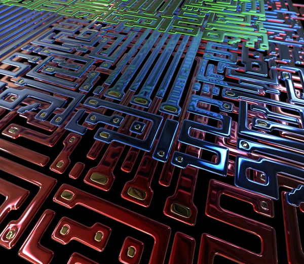 Abstract circuit inside microchip — Stock Photo, Image