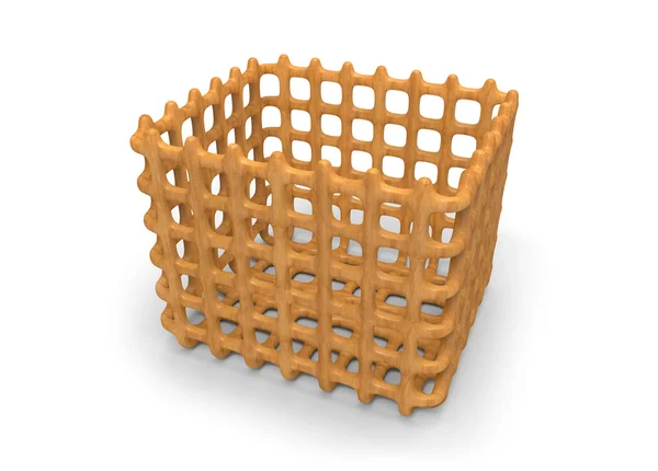Empty wooden basket (with shadow) — Stock Photo, Image